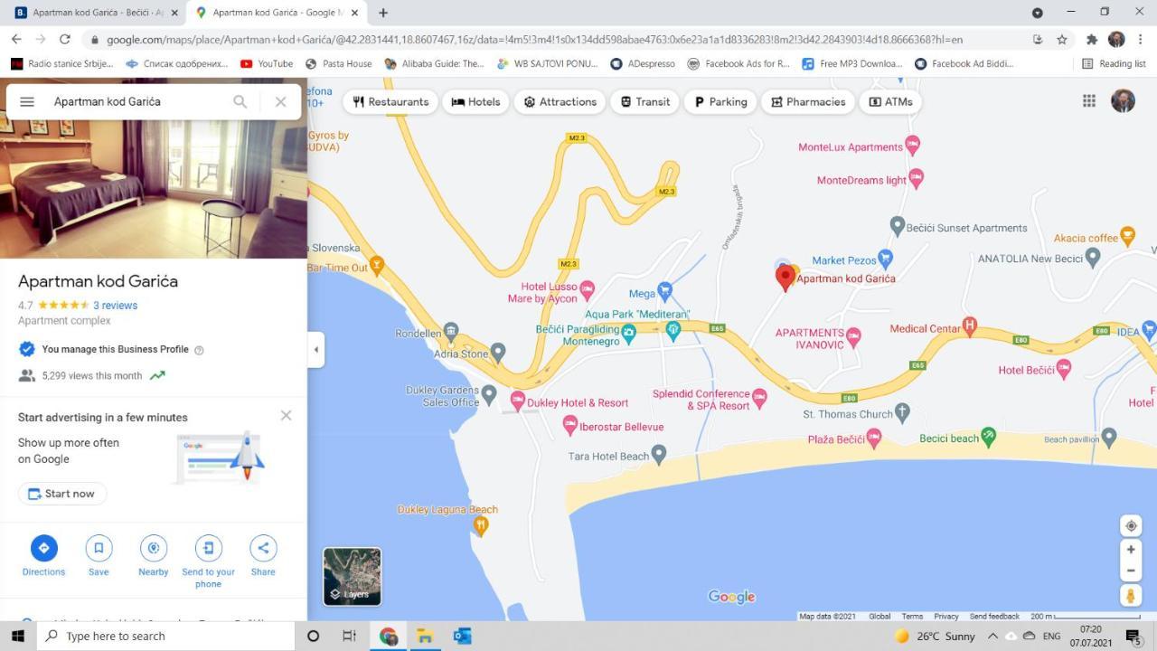 Bella Budva Apartment Bečići Luaran gambar
